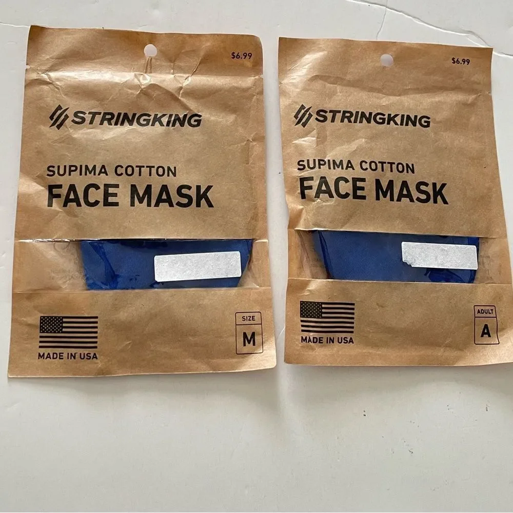 2 NEW SEALED Solid Duke Blue Devils Washable Cotton Face Mask Covering, Medium